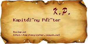 Kapitány Péter névjegykártya